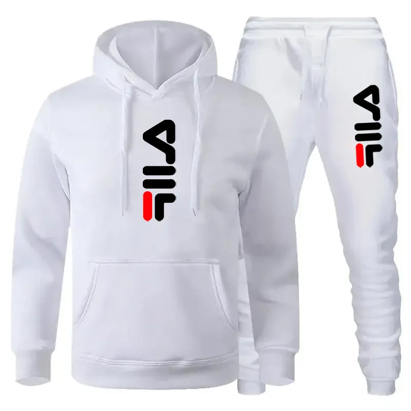 Tracksuit Sets Men's Casual Fleece Warm Hoodies Pants 2PCS Mens Long Sleeve Sport Suit Male Pullover Hoodies Sports Clothing