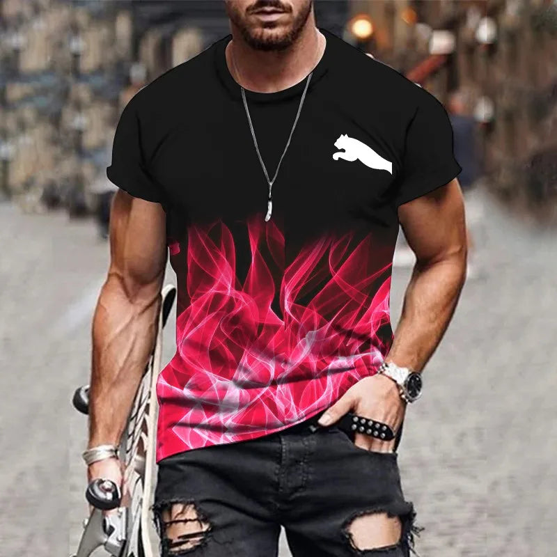 T-shirt gradient design printed casual short sleeved