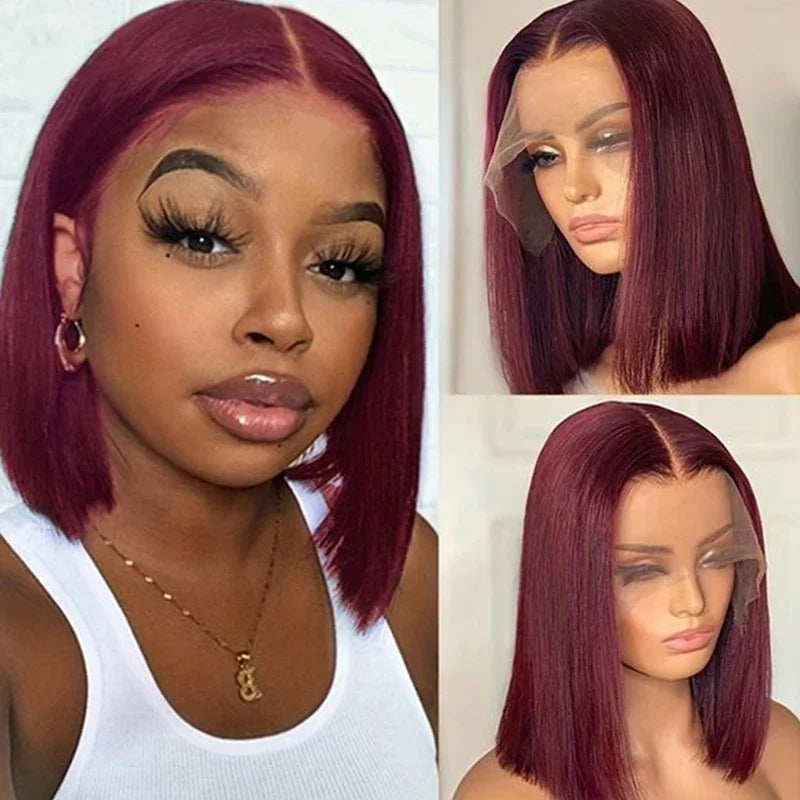 Highlight Bob Wigs Straight Lace Front Wig Human Hair