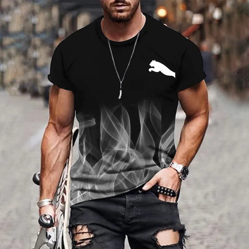 T-shirt gradient design printed casual short sleeved