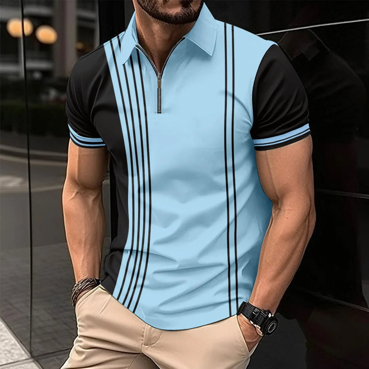 Summer Men Short Sleeve Polo Shirt Colored Drawing Printed Casual T-Shirt Lapel Button Fashion Tops Funny Men Clothing