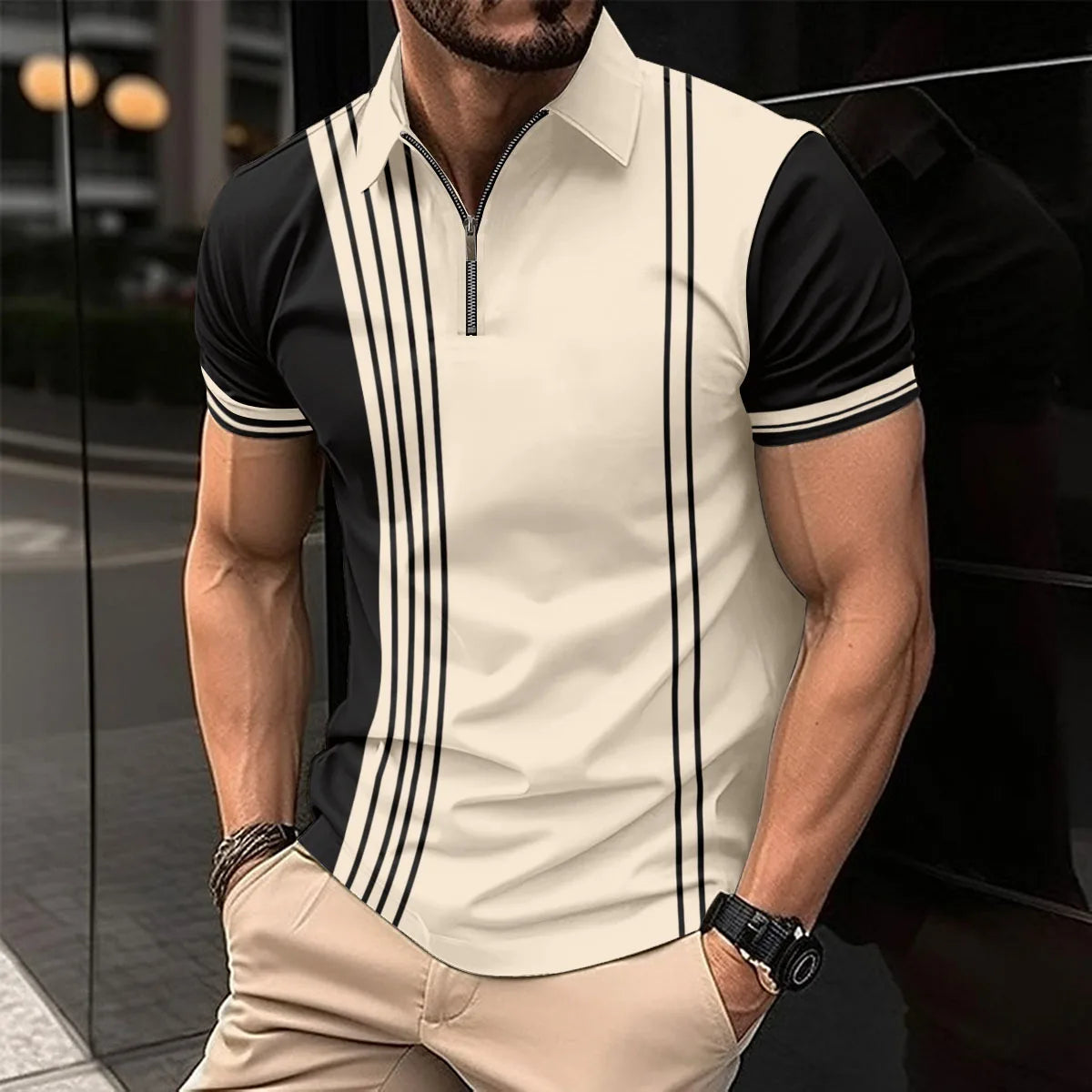 Summer Men Short Sleeve Polo Shirt Colored Drawing Printed Casual T-Shirt Lapel Button Fashion Tops Funny Men Clothing