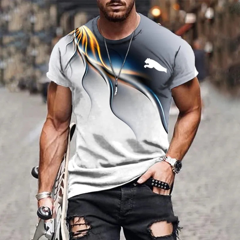 T-shirt gradient design printed casual short sleeved