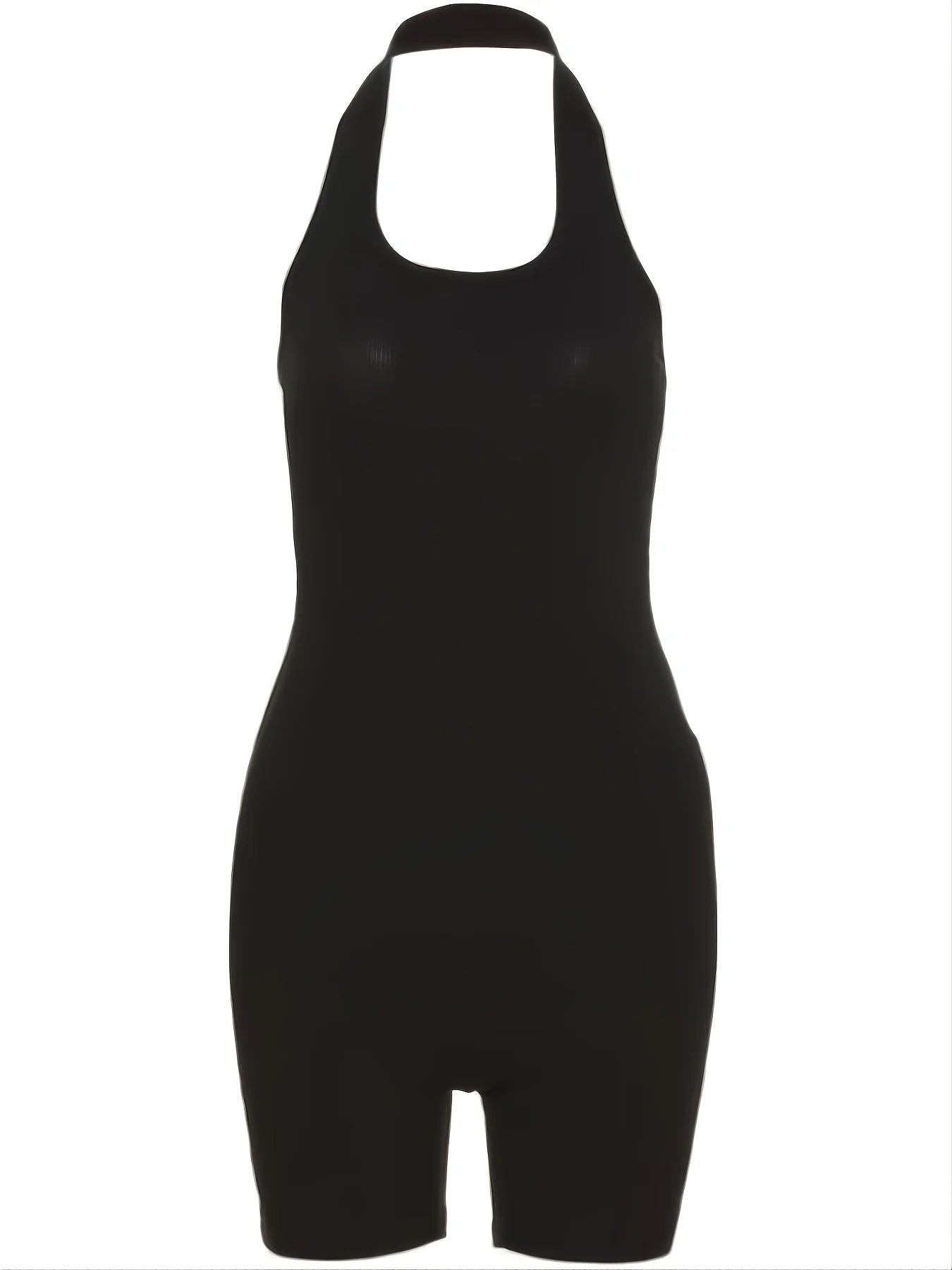 Plus Size Fashion Black Halter Jumpsuit