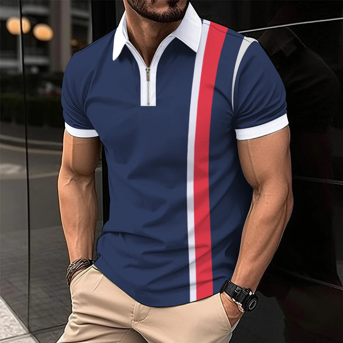 Summer Men Short Sleeve Polo Shirt Colored Drawing Printed Casual T-Shirt Lapel Button Fashion Tops Funny Men Clothing